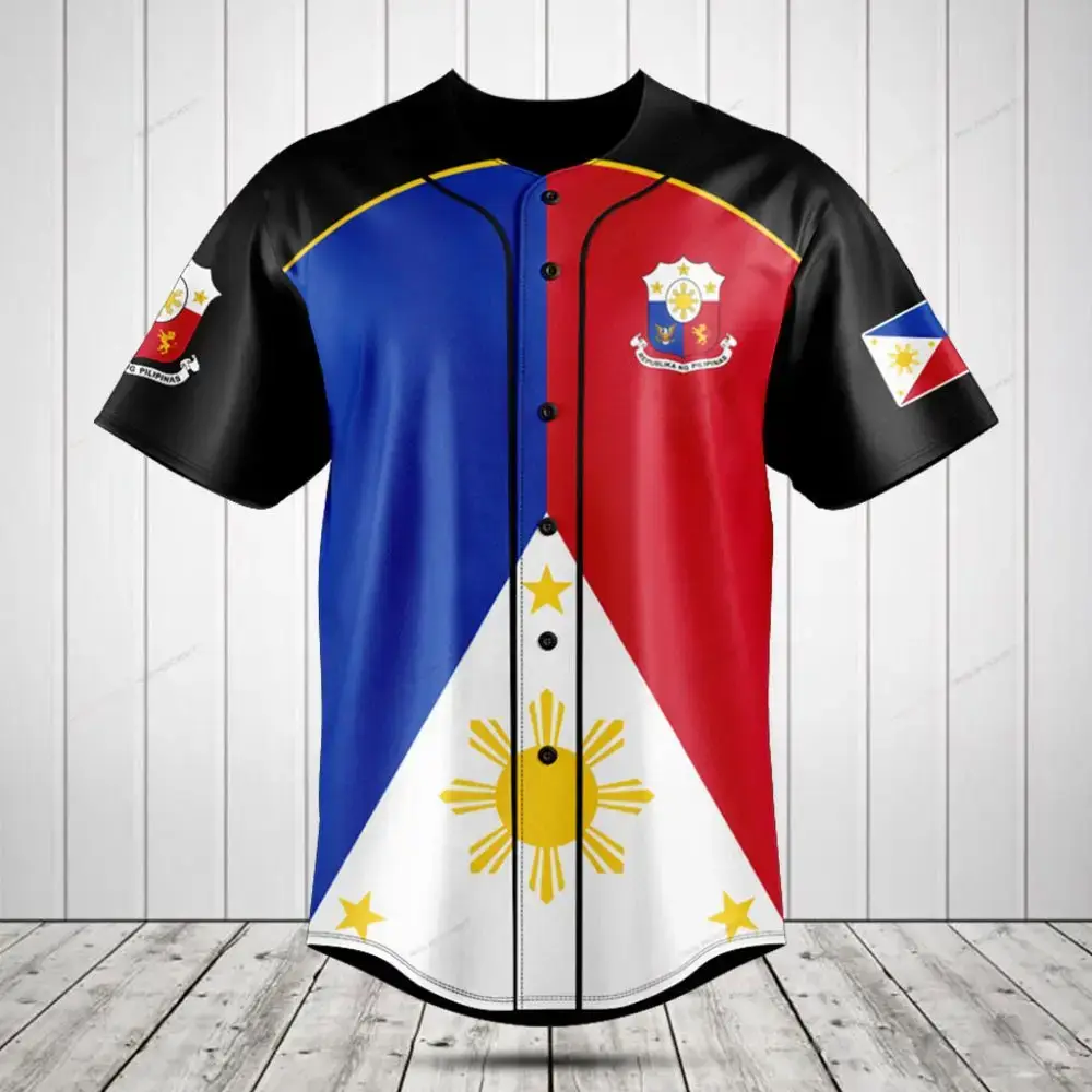 Philippines Flag Baseball Jersey - Vibrant National Pride Shirt For Fans & Collectors Image