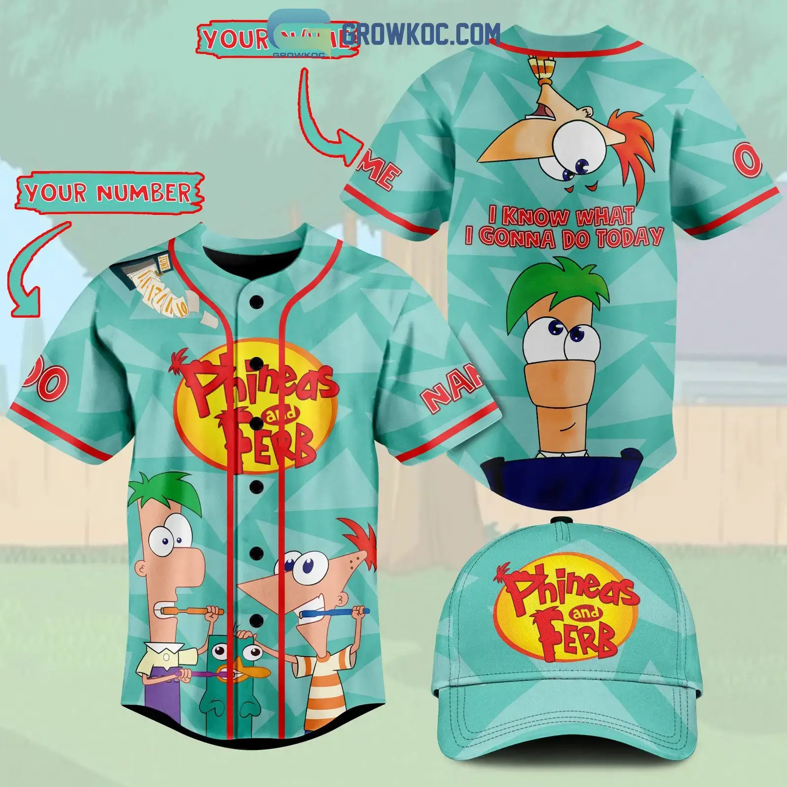 Phineas And Ferb I Know What I Gonna Do Today Personalized Baseball Jersey Image