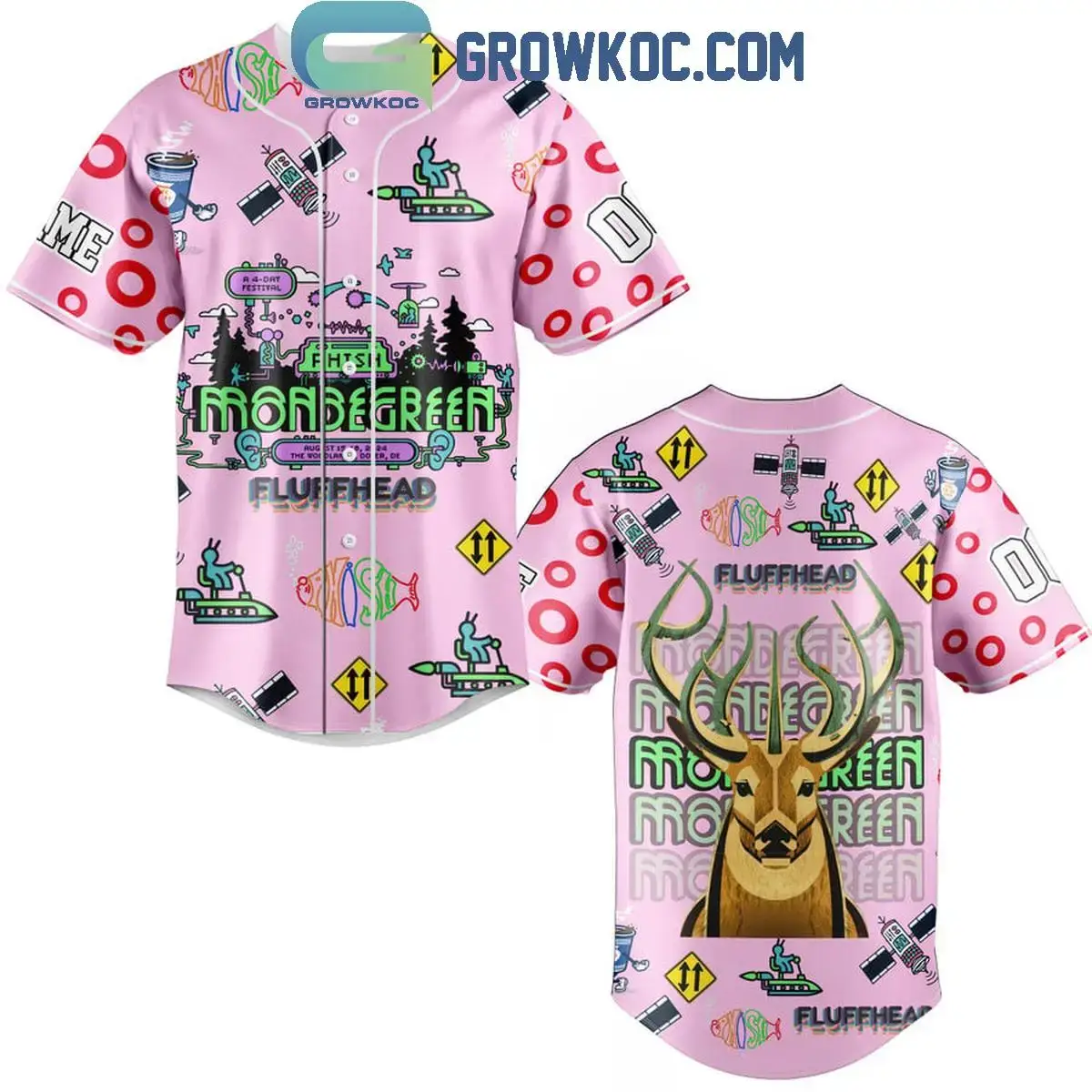 Phish Fuffhead Deer Pink Version Fan Personalized Baseball Jersey Image