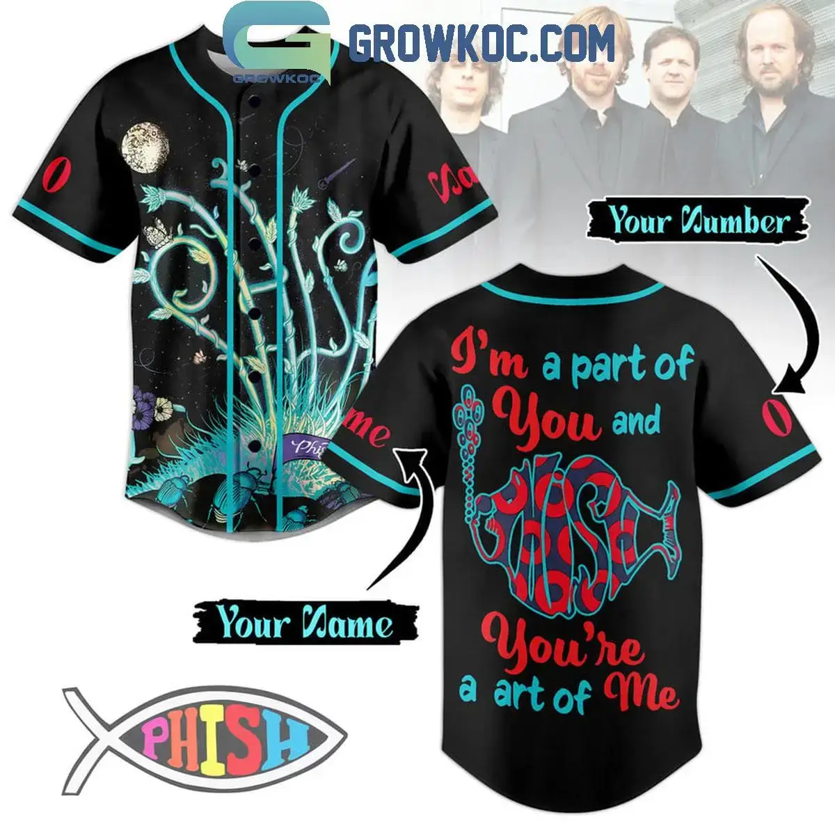Phish I'm A Part Of You Personalized Baseball Jersey Image