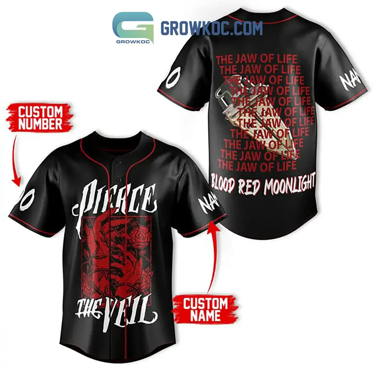 Pierce The Veil I Love You Personalized Baseball Jersey Image