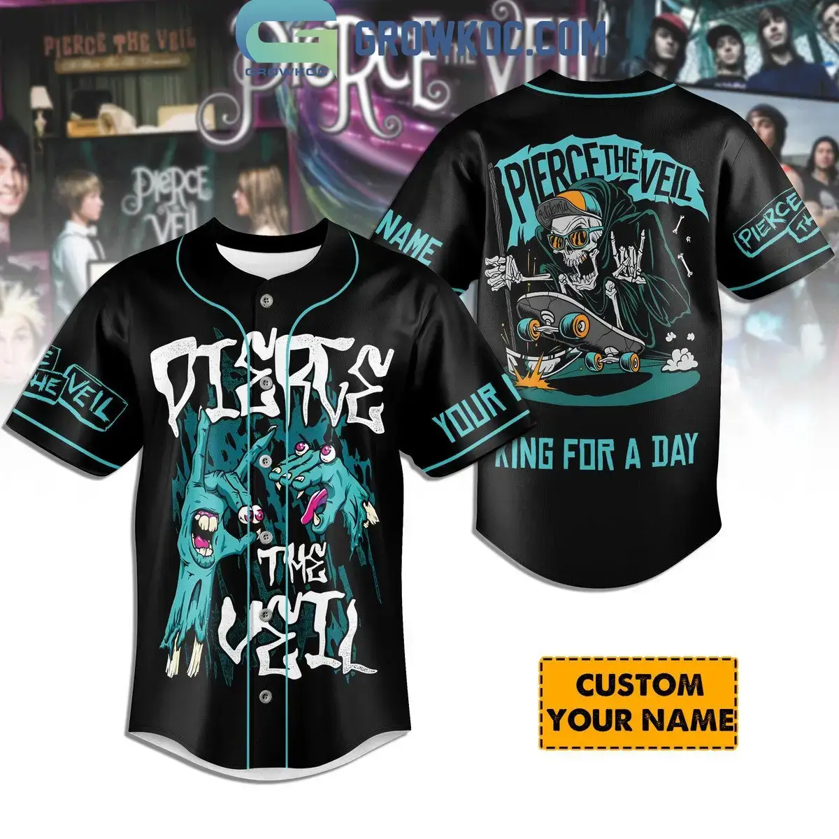 Pierce The Veil King For A Day Personalized Baseball Jersey Image