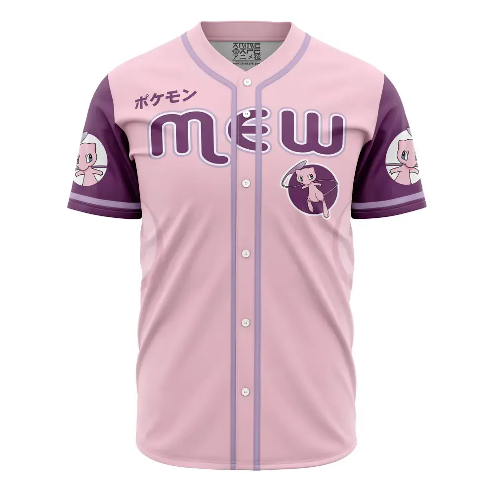 Pink Anime-Inspired Baseball Jersey - Cute Cartoon Cat Design For Fans Image