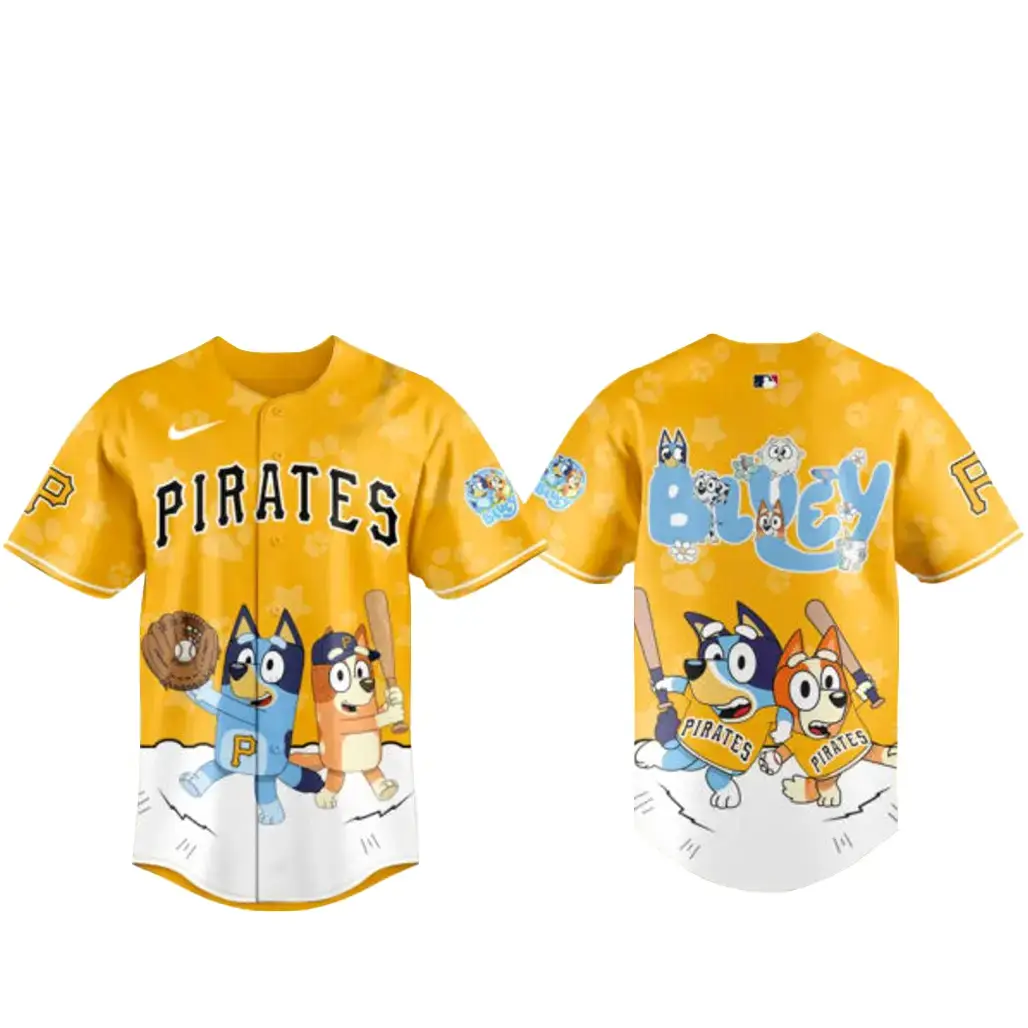 Pittsburgh Pirates Bluey Night Game Baseball Jersey Image