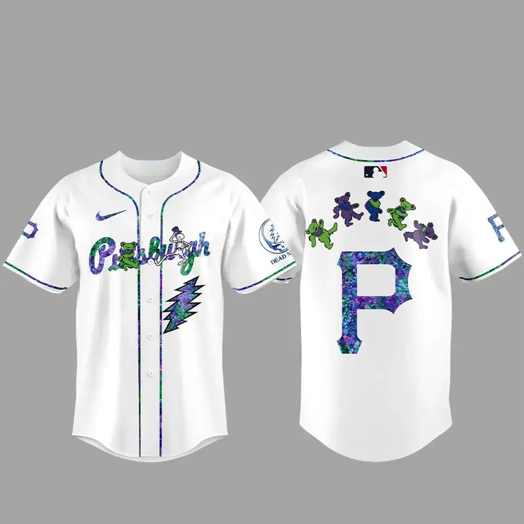 Pittsburgh Pirates Grateful Dead Night 2026 White Baseball Jersey Image