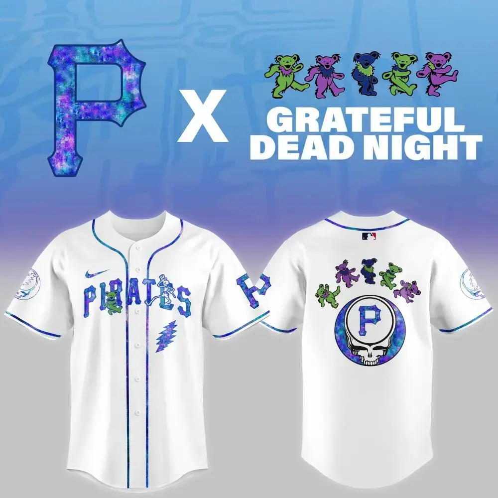 Pittsburgh Pirates Mlb X Grateful Dead Theme Night Game Custom Baseball Jersey Image