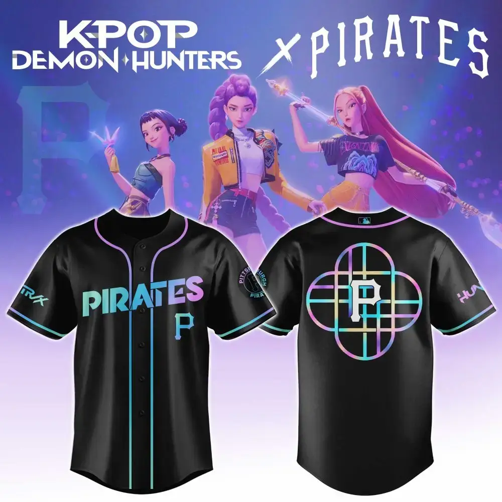 Pittsburgh Pirates Mlb X Kpop Demon Hunters Huntrx Custom Baseball Jersey Image