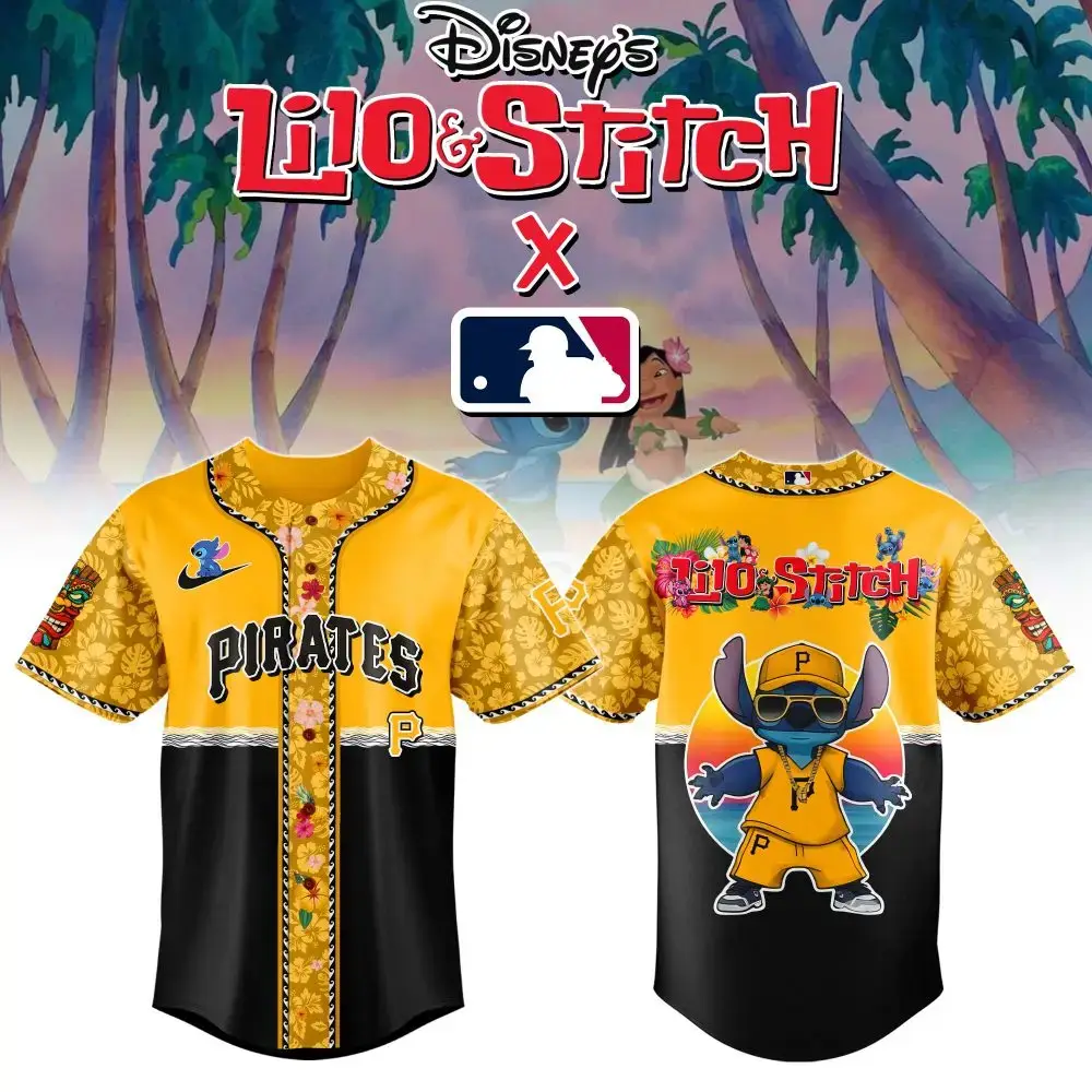 Pittsburgh Pirates Mlb X Lilo & Stitch Custom Baseball Jersey Image