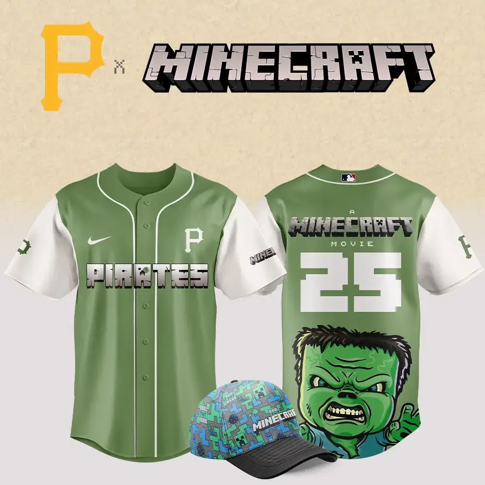 Pittsburgh Pirates Mlb X Minecraft Movie Custom Baseball Jersey Image
