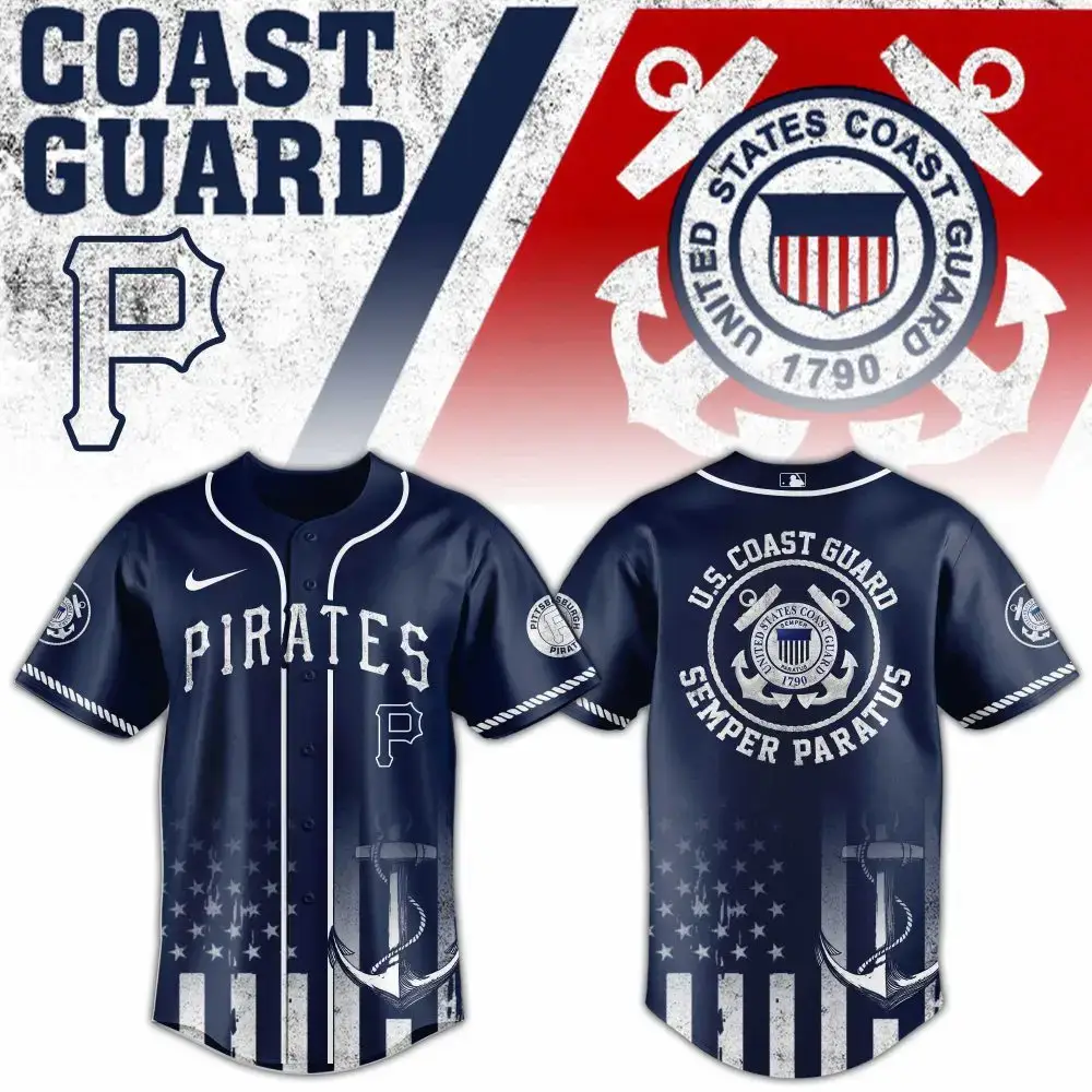 Pittsburgh Pirates Mlb X Usa Coast Guard Custom Baseball Jersey Image