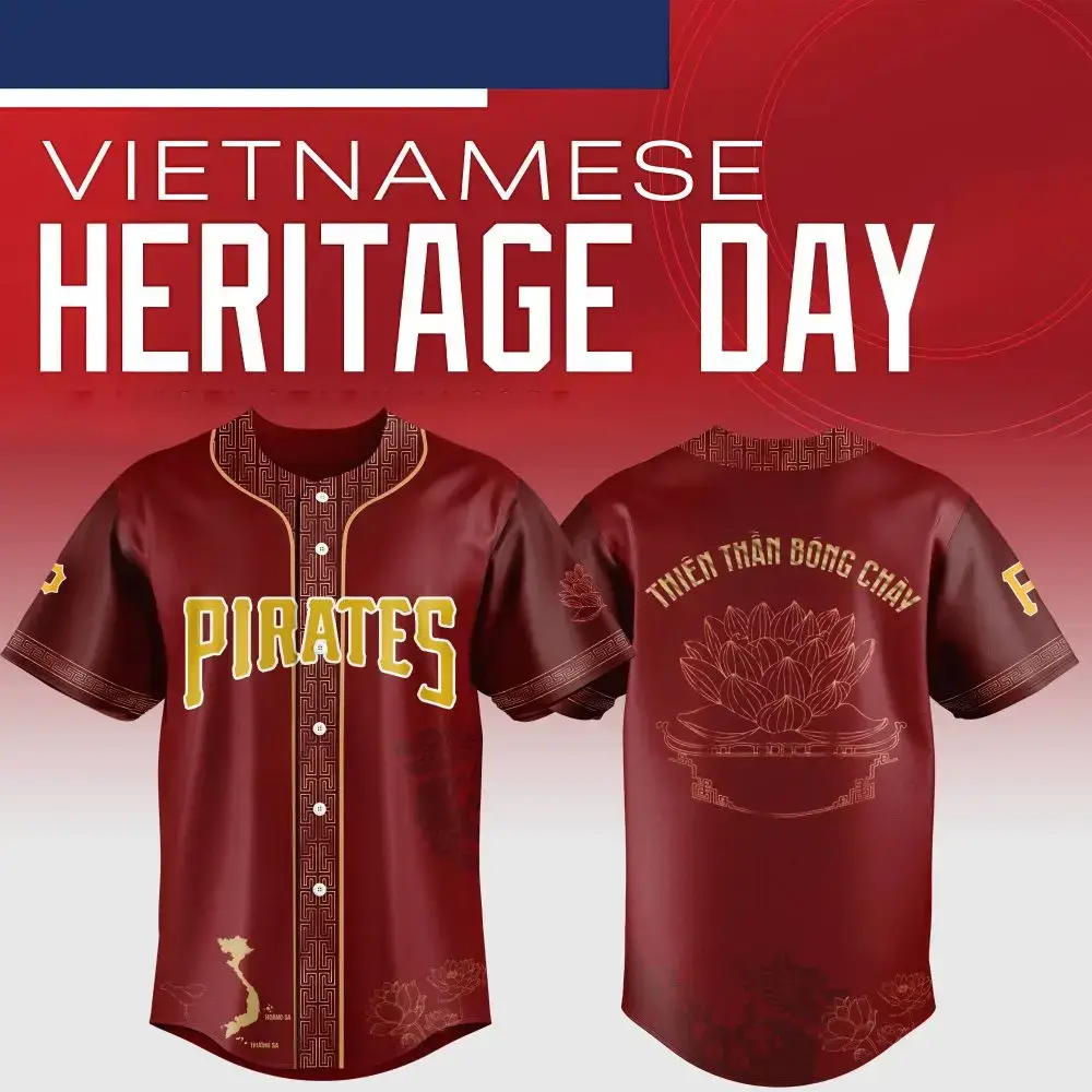 Pittsburgh Pirates Mlb X Vietnamese Heritage Night Custom Baseball Jersey Image