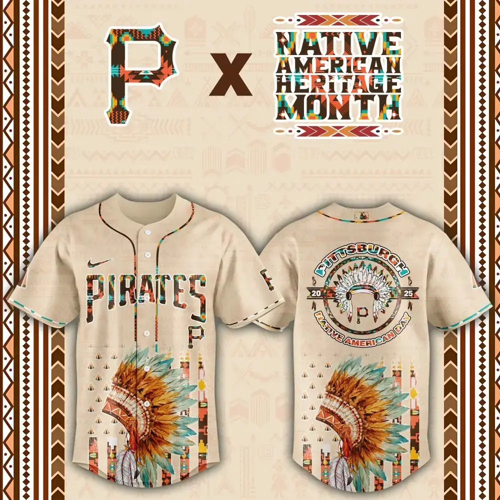 Pittsburgh Pirates Native American Heritage Month Custom Baseball Jersey Image