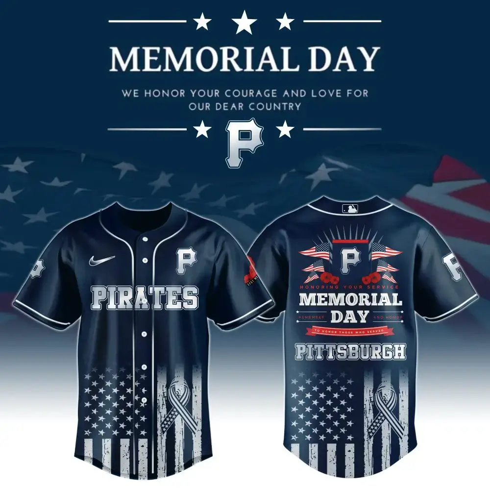Pittsburgh Pirates Special Memorial Day Limited Edition Custom Baseball Jersey Image
