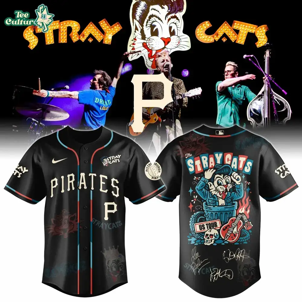 Pittsburgh Pirates Stray Cats 2026 US Tour Inspired Baseball Jersey Image