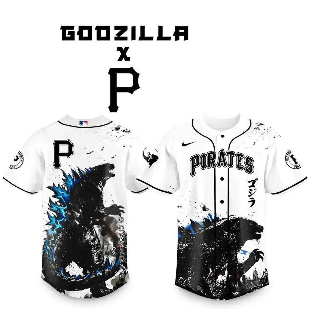 Pittsburgh Pirates x Godzilla Monster Baseball Jersey Image