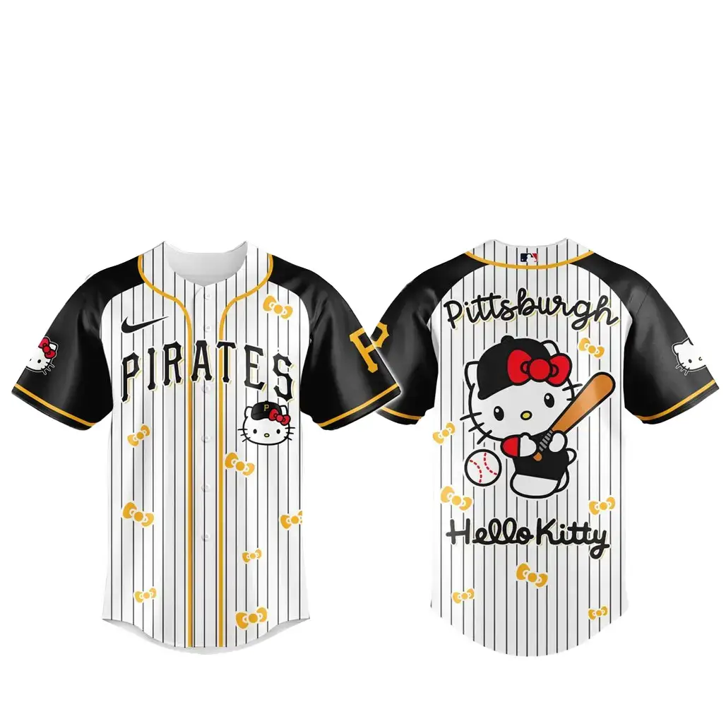 Pittsburgh Pirates x Hello Kitty 2026 And Sanrio World Baseball Jersey Image