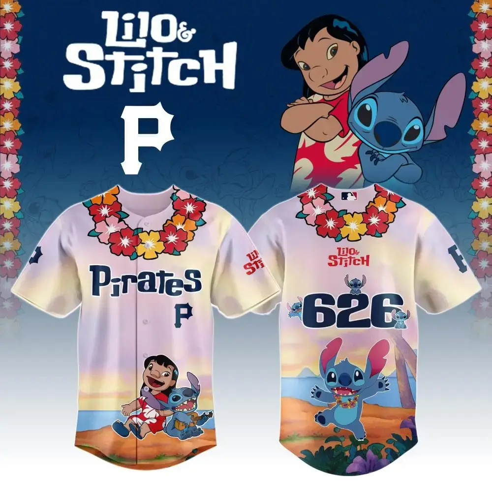 Pittsburgh Pirates X Lilo & Stitch Special Edition Custom Baseball Jersey Image