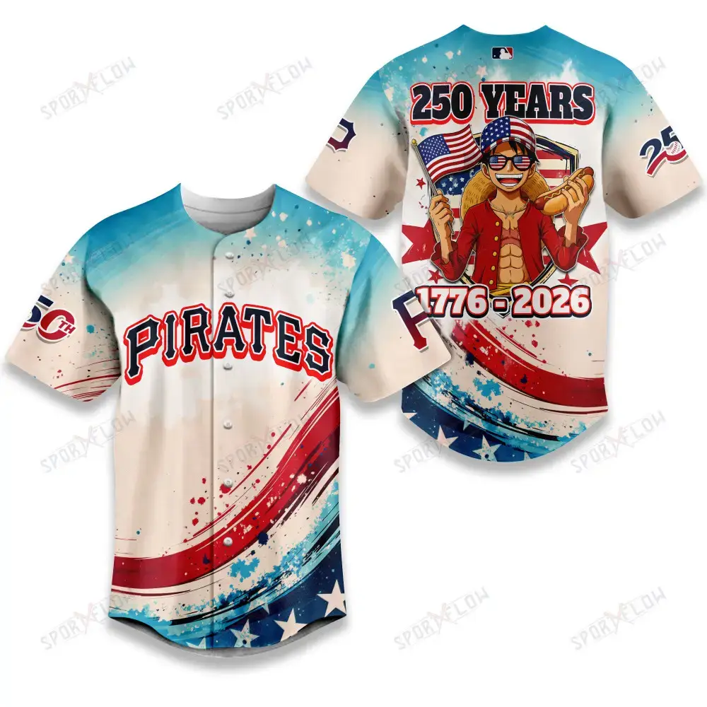 Pittsburgh Pirates X Luffy 250 Years Celebration Party Baseball Jersey Image
