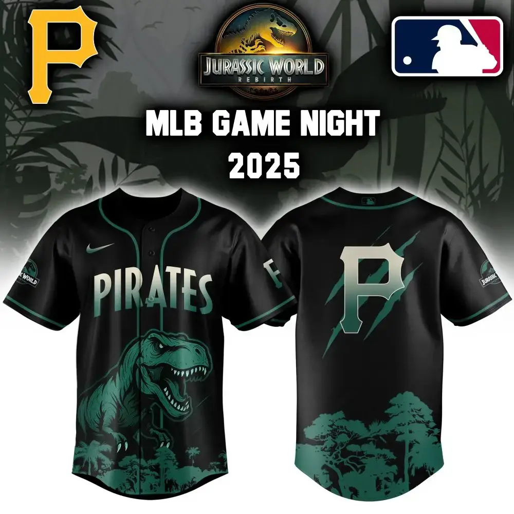 Pittsburgh Pirates X Mlb Jurassic World Custom Baseball Jersey Image