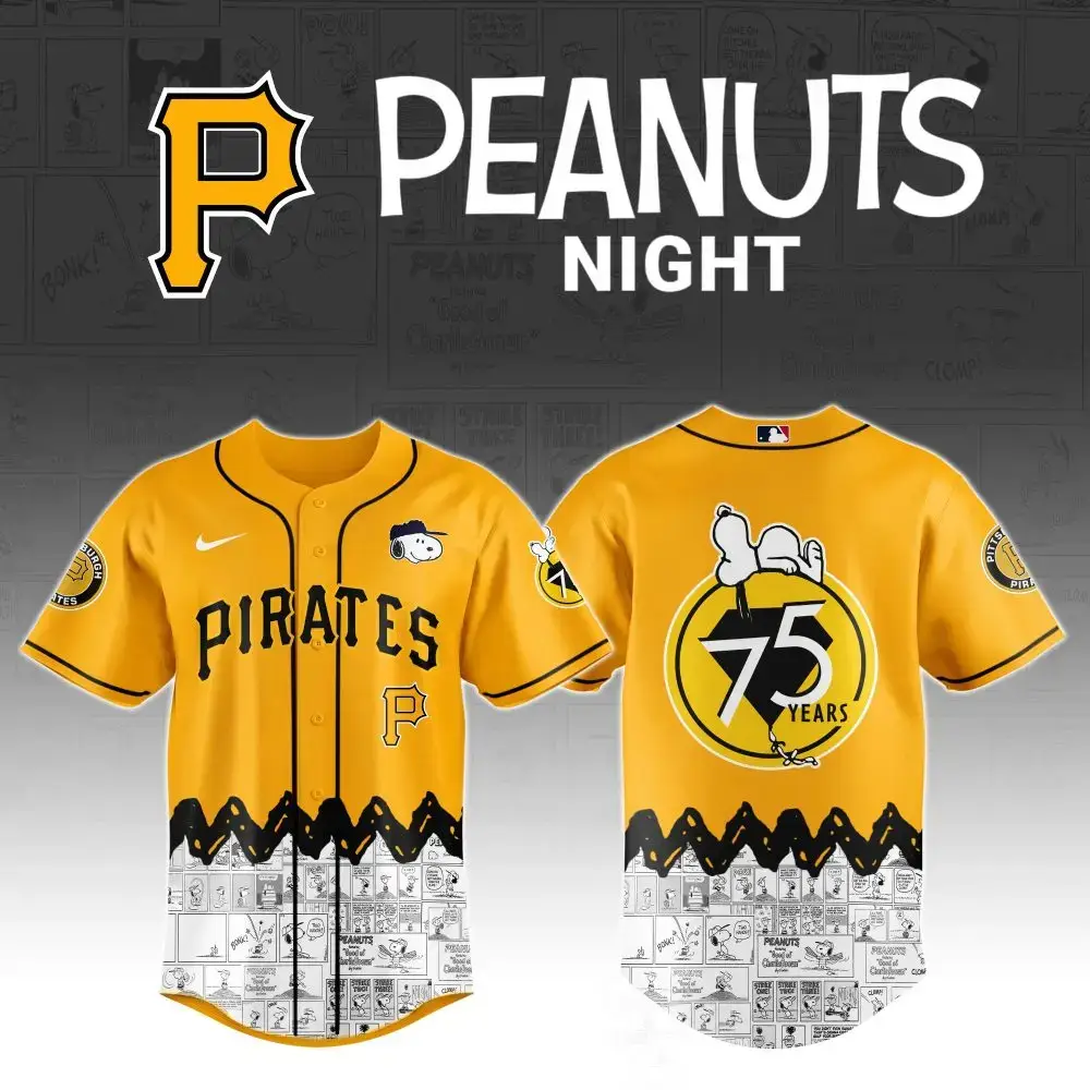 Pittsburgh Pirates X Peanuts Night Custom Baseball Jersey Image