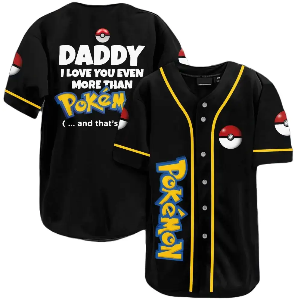 Pokémon Daddy Love Baseball Jersey - Perfect Gift For Pokémon Fans! Image