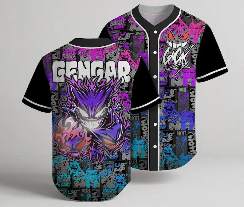 Pokemon Gengar Baseball Jersey Image