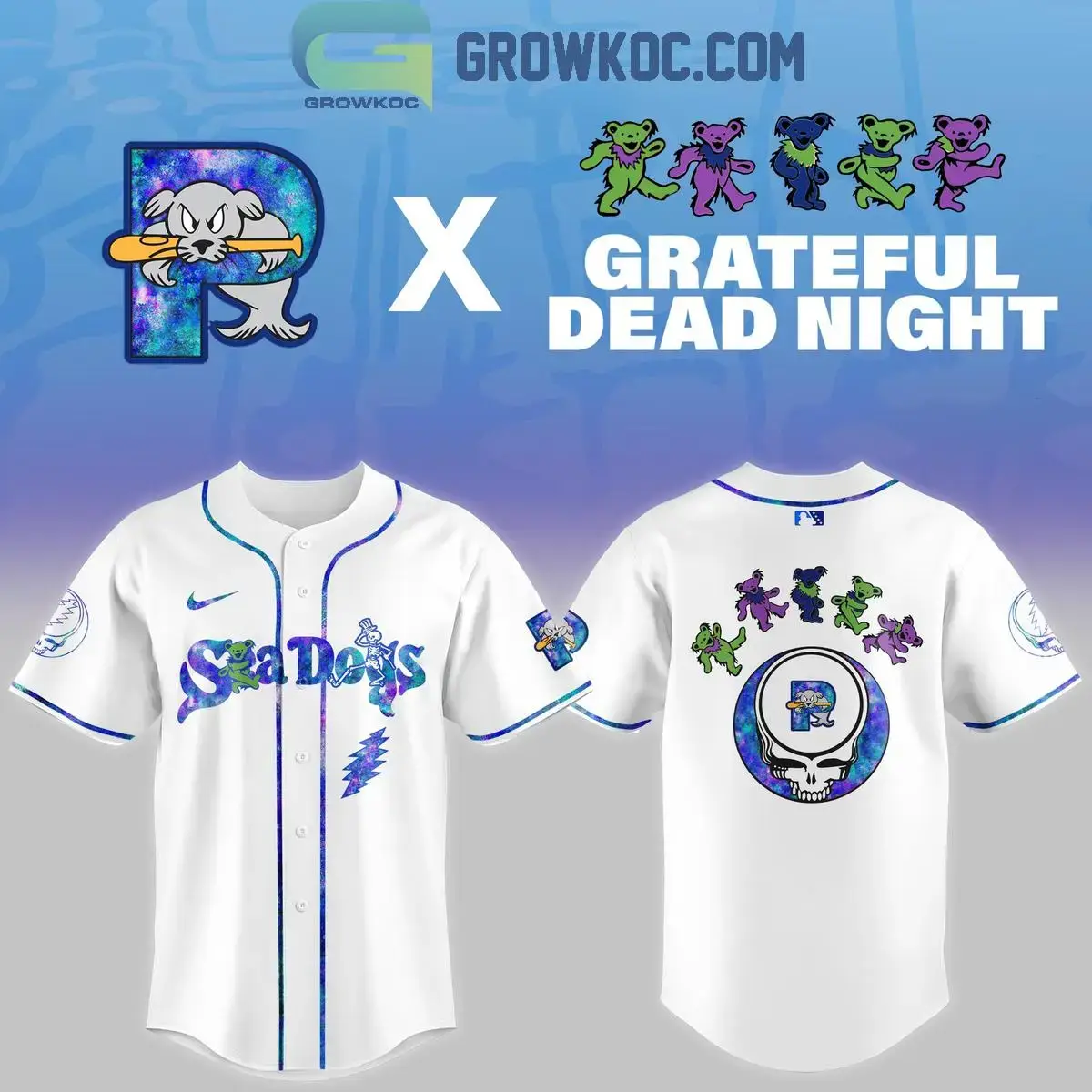Portland Sea Dogs Grateful Dead 2025 Personalized Jersey Image
