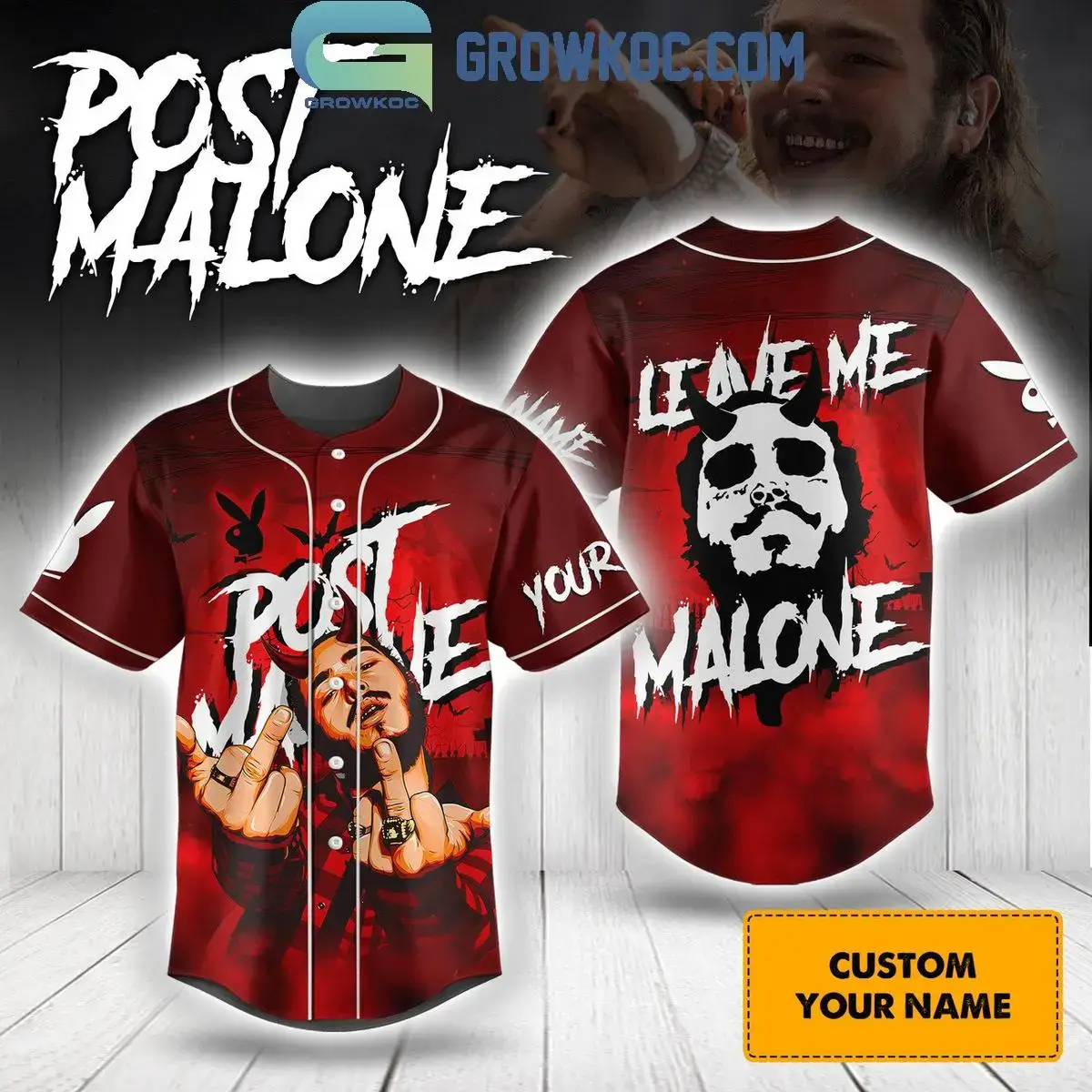 Post Malone Leave Me Alone Personalized Baseball Jersey Image