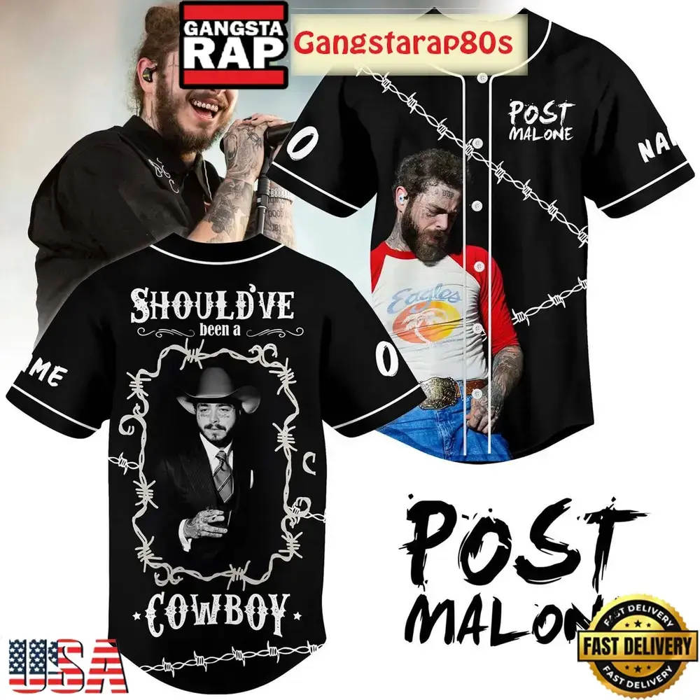 Post Malone Should've Been A Cowboy 2025 Baseball Jersey Image