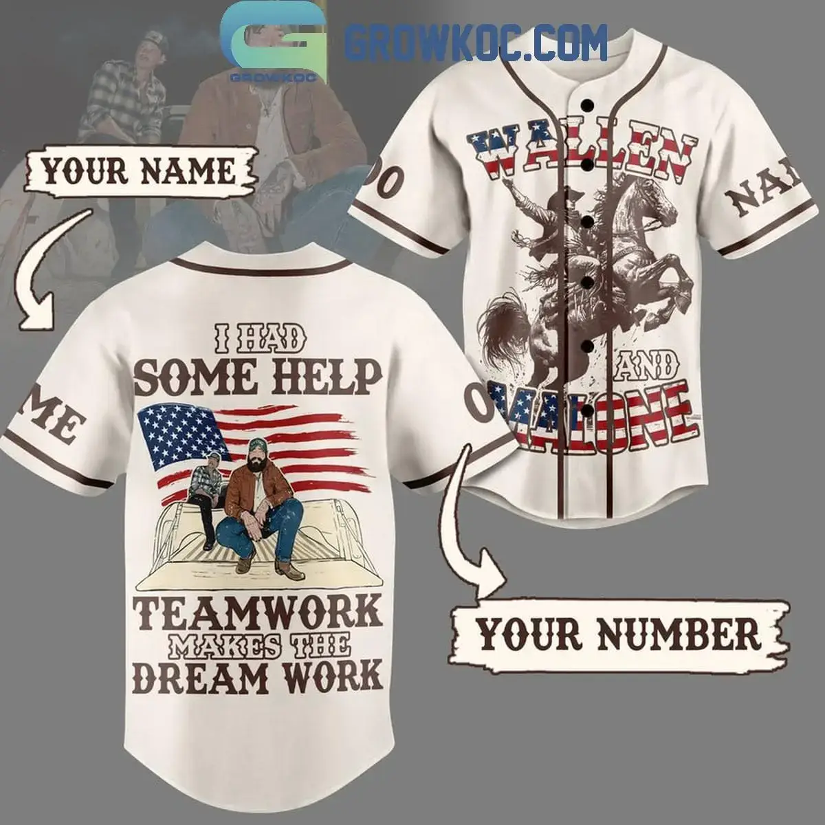 Post Malone Teamwork Makes The Dream Work Personalized Baseball Jersey Image