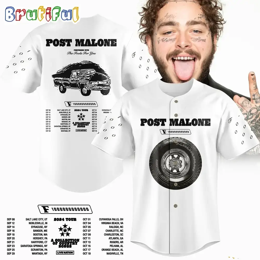 Post Malone The F-1 Trillion Tour 2024 Jersey Shirt Image