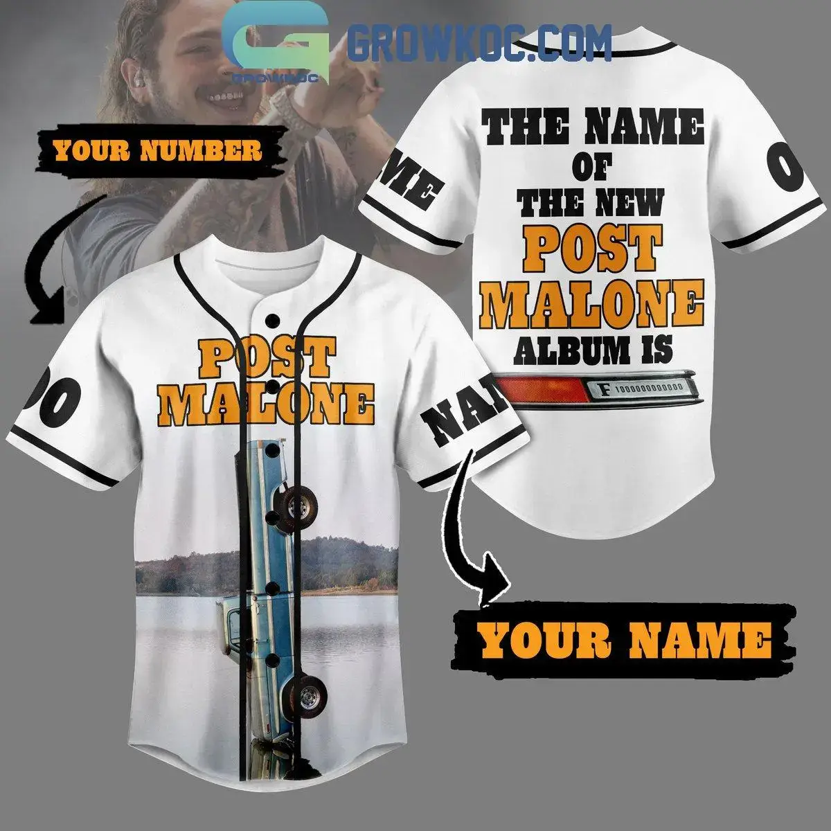 Post Malone The New Album Is F-1 Trillion Personalized Baseball Jersey Image