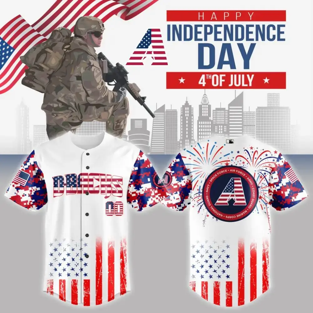 Premium Mlb Arizona Diamondbacks Special The 4Th Of July Military Custom Baseball Jersey Image