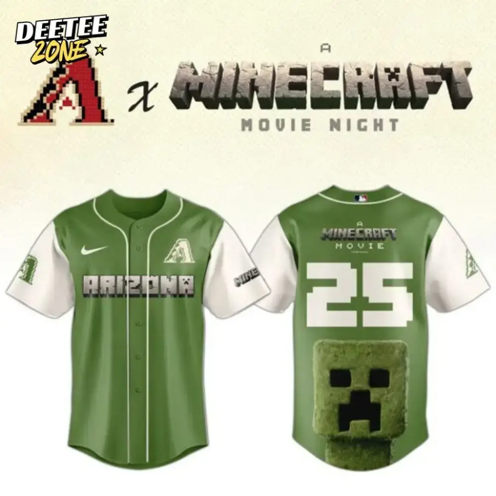 Premium Mlb Arizona Diamondbacks X A Minecraft Movie Custom Baseball Jersey Image