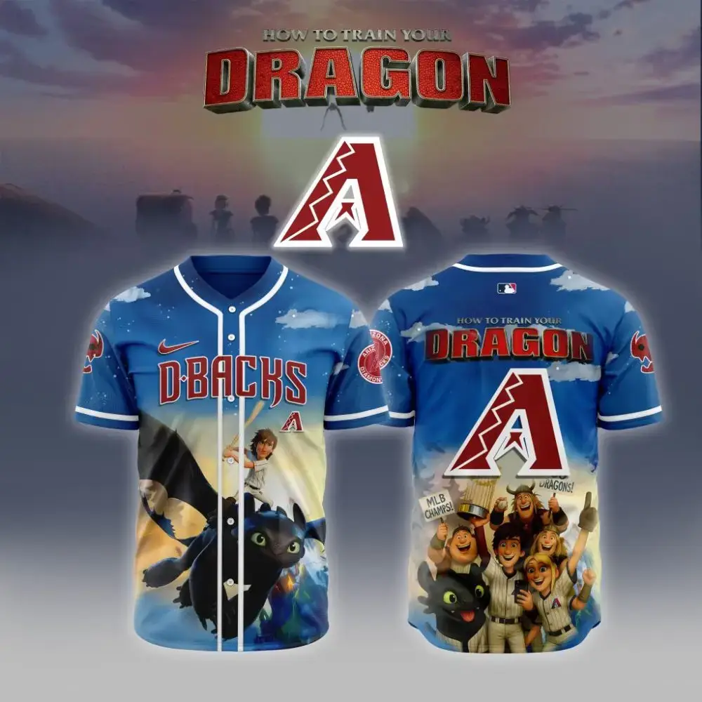 Premium Mlb Arizona Diamondbacks X How To Train Your Dragon Custom Baseball Jersey Image