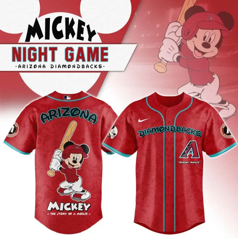 Premium Mlb Arizona Diamondbacks X Mickey Mouse Custom Baseball Jersey Image