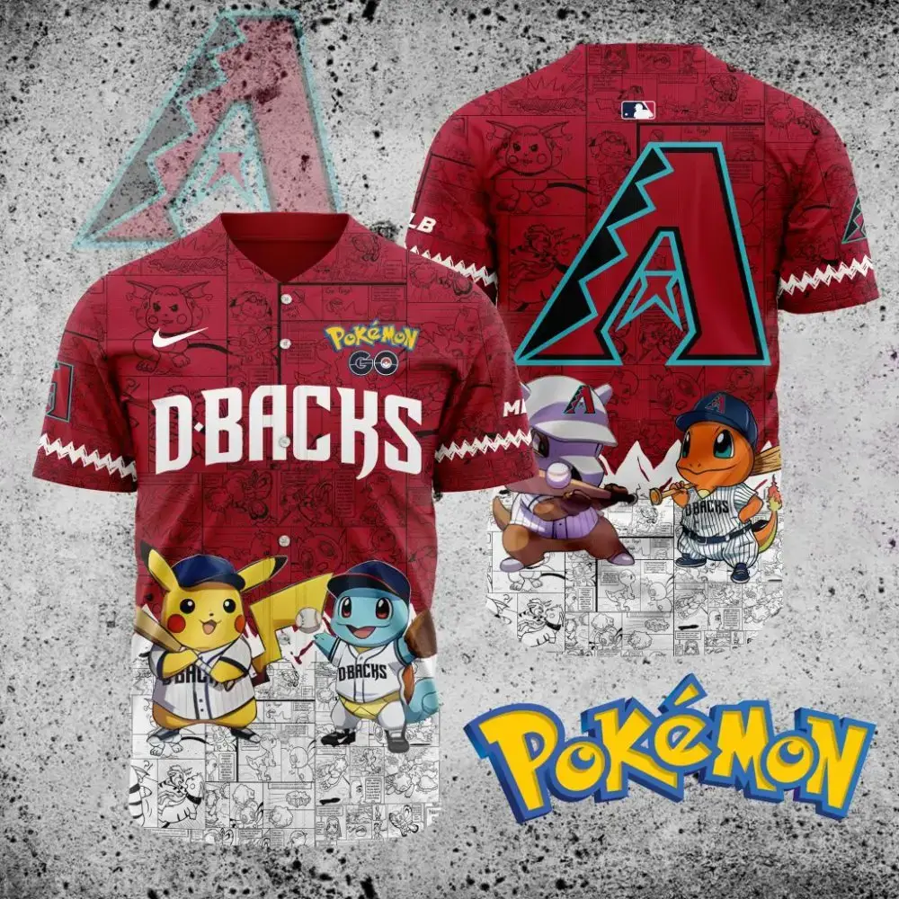 Premium Mlb Arizona Diamondbacks X Pokemon Custom Baseball Jersey Image