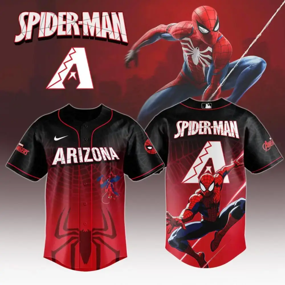 Premium Mlb Arizona Diamondbacks X Spider-Man Custom Baseball Jersey Image