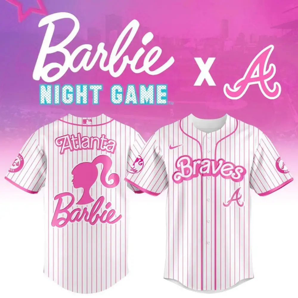 Premium Mlb Atlanta Braves X Barbie Custom Baseball Jersey Image