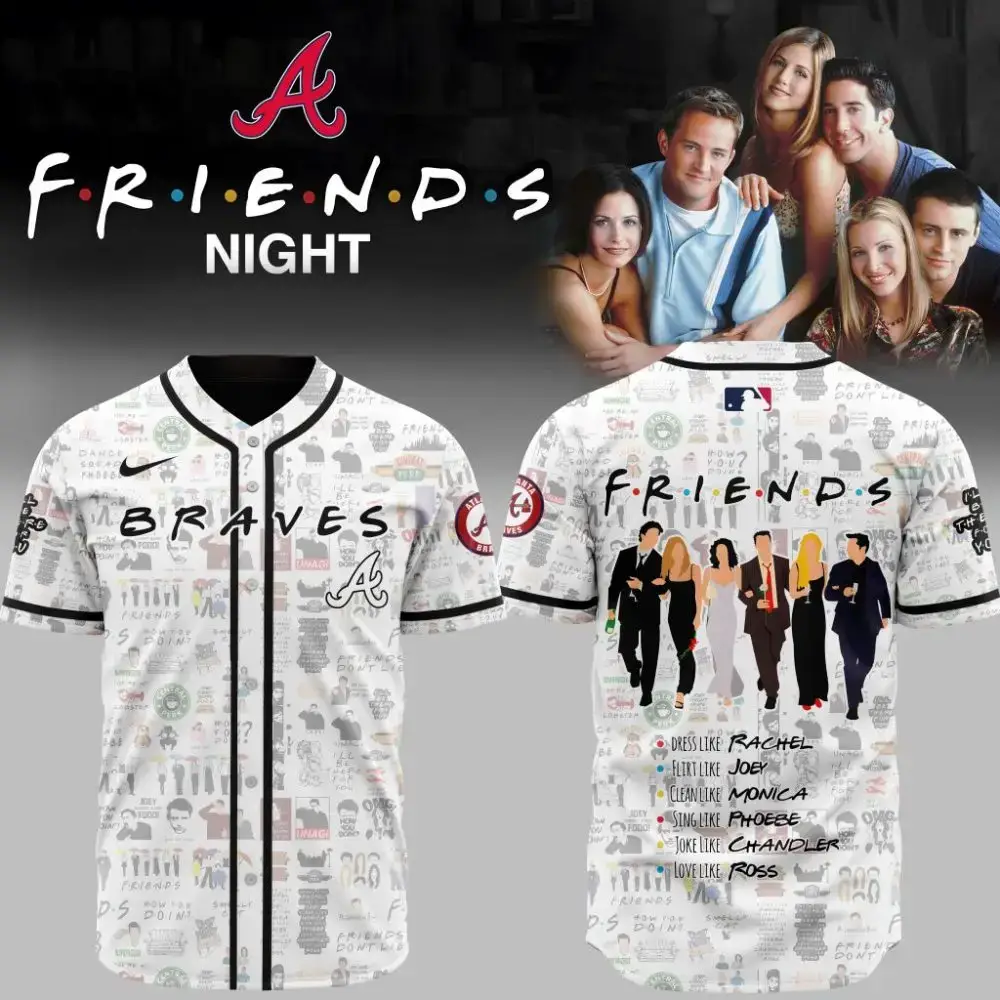 Premium Mlb Atlanta Braves X Friends Custom Baseball Jersey Image