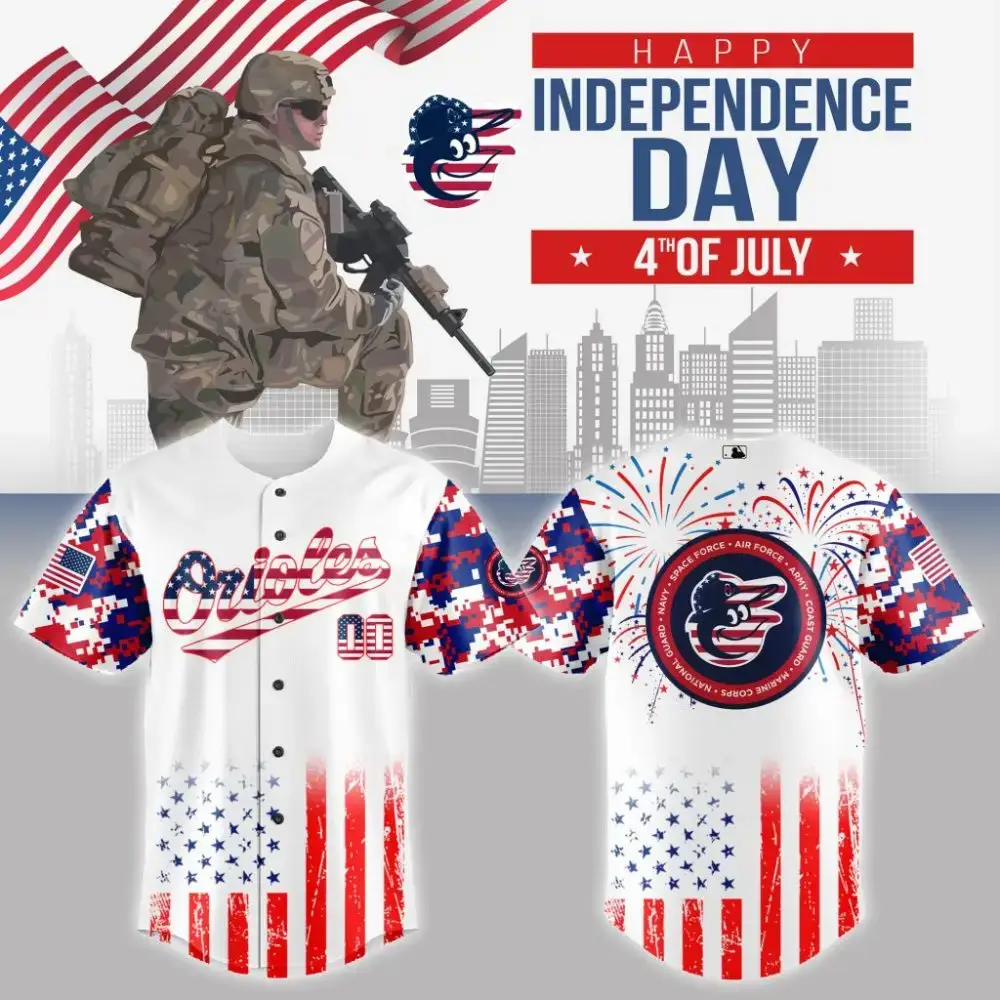 Premium Mlb Baltimore Orioles Special The 4Th Of July Military Custom Baseball Jersey Image
