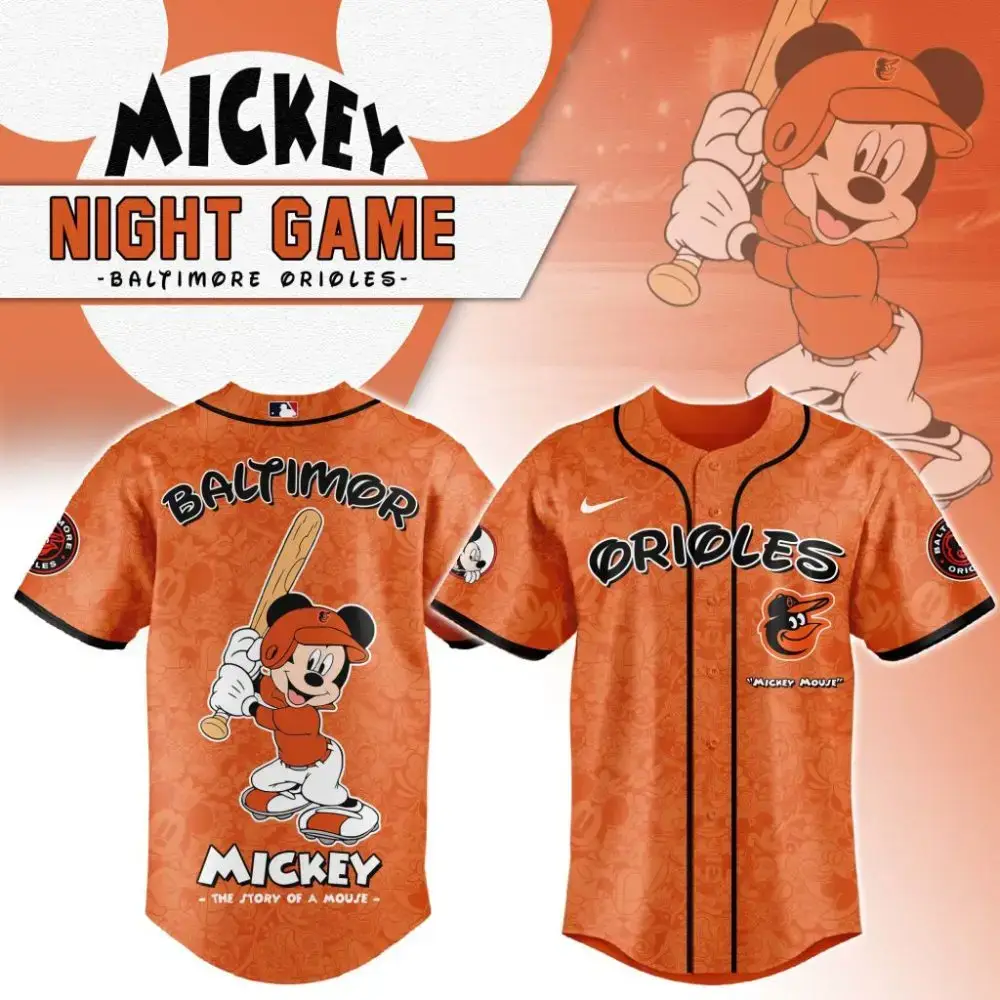 Premium Mlb Baltimore Orioles X Mickey Mouse Custom Baseball Jersey Image