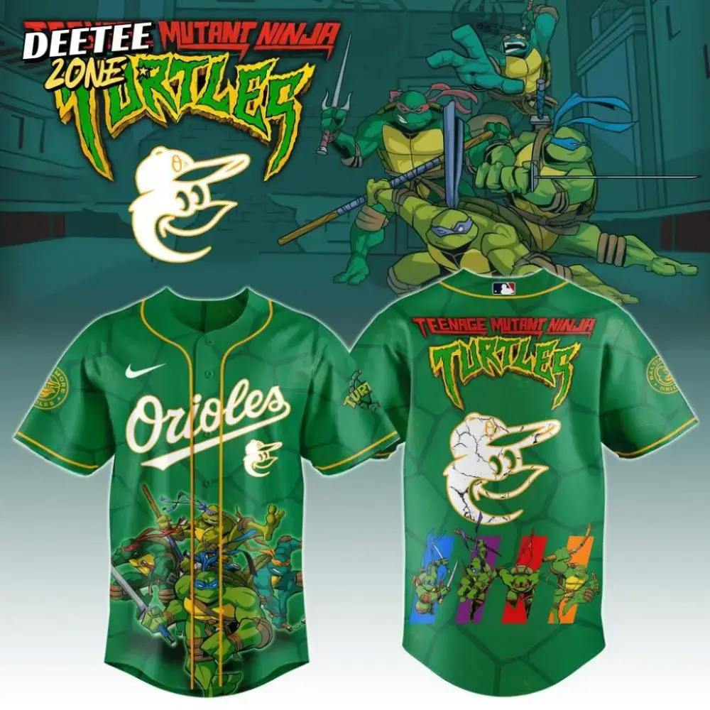 Premium Mlb Baltimore Orioles X Teenage Mutant Ninja Turtles Custom Baseball Jersey Image