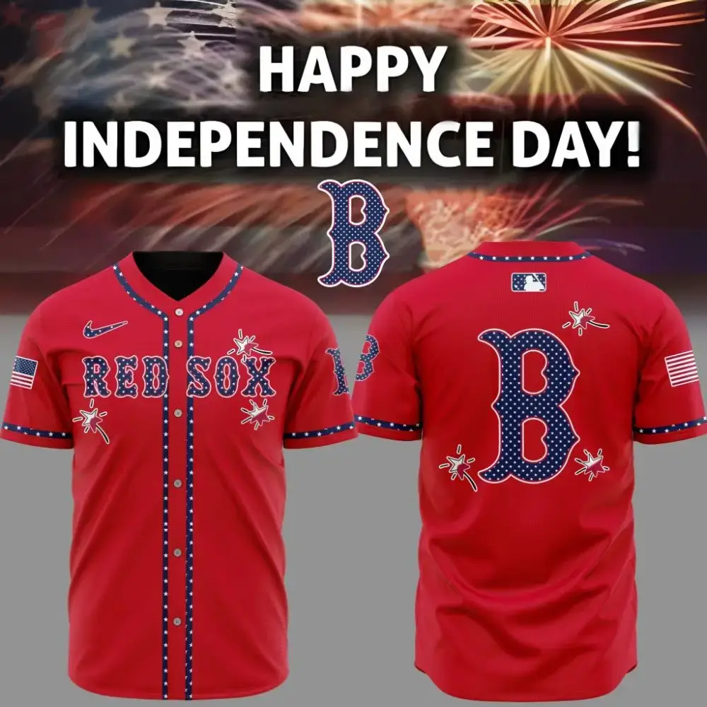 Premium Mlb Boston Red Sox Happy Independence Day Custom Baseball Jersey Image