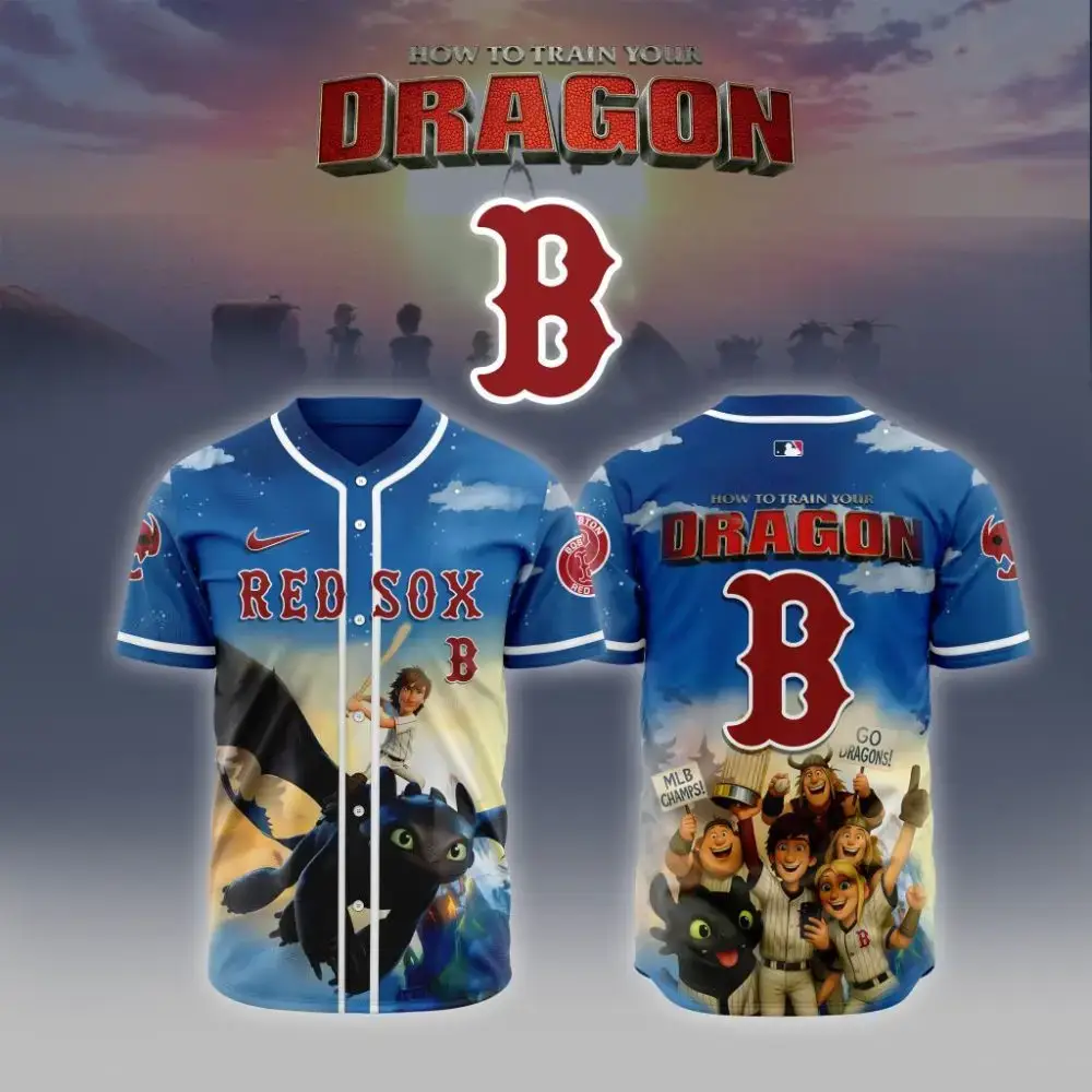 Premium Mlb Boston Red Sox X How To Train Your Dragon Custom Baseball Jersey Image