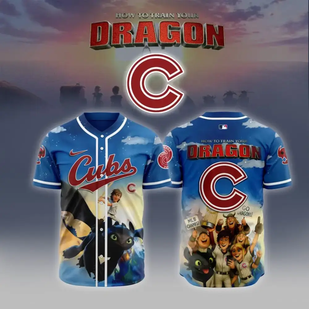 Premium Mlb Chicago Cubs X How To Train Your Dragon Custom Baseball Jersey Image