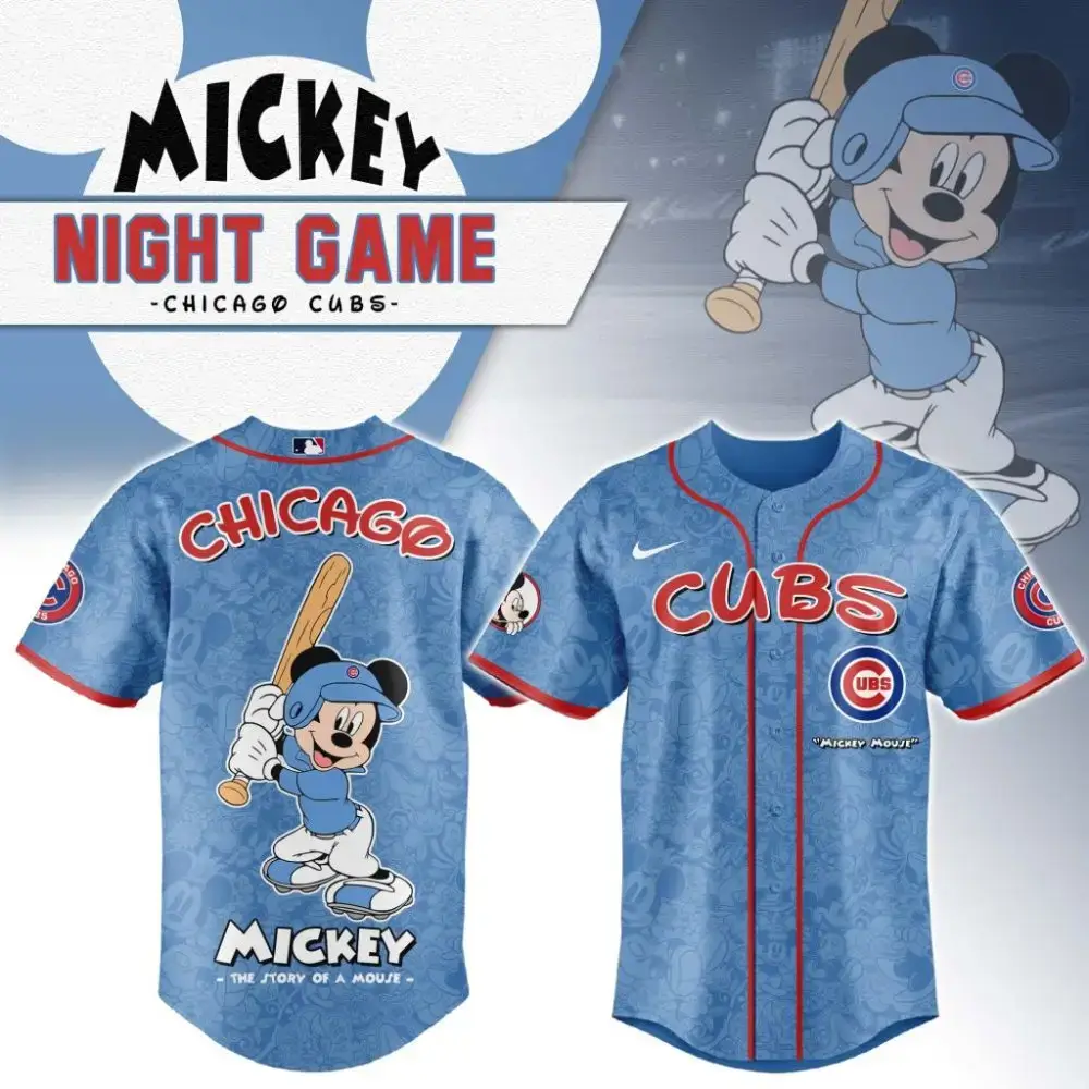 Premium Mlb Chicago Cubs X Mickey Mouse Custom Baseball Jersey Image