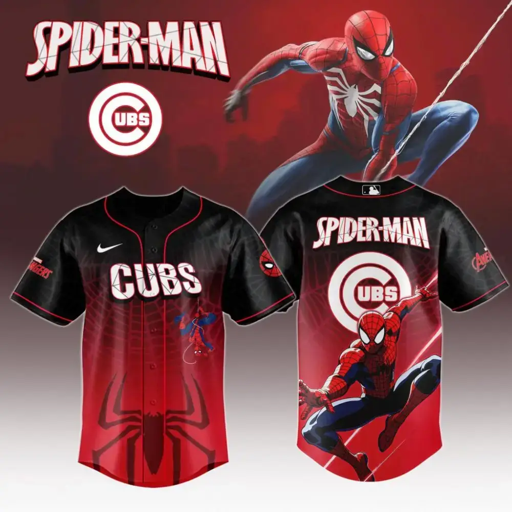 Premium Mlb Chicago Cubs X Spider-Man Custom Baseball Jersey Image