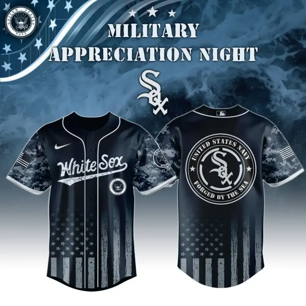 Premium Mlb Chicago White Sox Navy Military Appreciation Custom Baseball Jersey Image