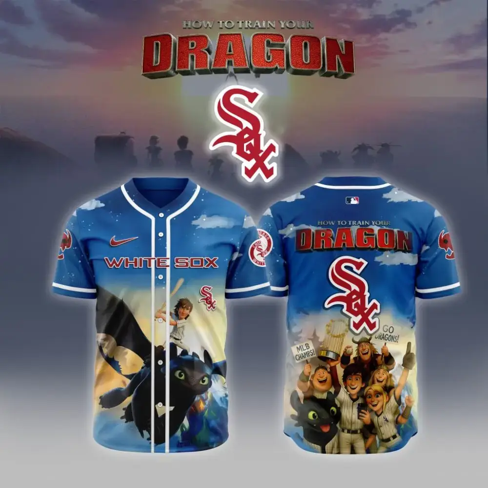 Premium Mlb Chicago White Sox X How To Train Your Dragon Custom Baseball Jersey Image